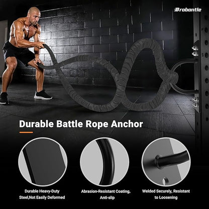 Battle Rope Anchor, Wall Ceiling Mount Bracket for Suspension Strap, Body Weight Strength Training Systems, Heavy Duty Hammock Hanging Kit for Battle Rope, Yoga and Gymnastic Rings,Boxing Equipment