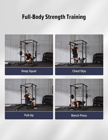 MAJOR FITNESS Drone1 Power Cage - Multi-Function Power Rack for Home Gym, Squat Rack, Cable Crossover System, for Strength Training