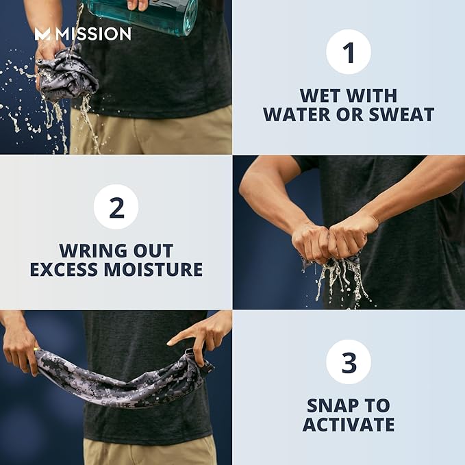 MISSION Original Cooling Towel - Soft, Durable Microfiber - Cools Up to 2 Hours - UPF 50 Sun Protection - Machine Washable