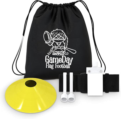 Gameday Flag Football Set – Kits for 2–14 Players w/Belts, Agility Cones & Carry Bag – Available in Multi Colors & Sizes