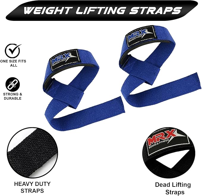 MRX Weight Lifting Bar Strap for Gym Workout Training Bodybuilding Deadlift Padded Straps Men/Women