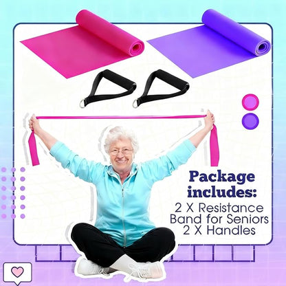 2 Pcs Resistance Band with Handles Chair Exercise Equipment for Seniors Physical Therapy Band Gifts for Elderly Women Rehab, Physical, Grandma, Grandpa