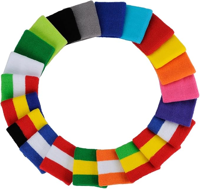 ONUPGO Sweatband Set Sports Headband Wristband Set Sweatbands Terry Cloth Wristband Wrist Sweatband Headbands Moisture Wicking Sweat Absorbing Head Band