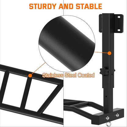 48" Joist Mounted Pull Up Bar, 600LBS Heavy Duty Multi Grip Ceiling Mount Chin Up Bar, Ceiling Beam for Home Gym/Garage/Basement with 5-Height Adjustable& Round Anchors, Easy to Install