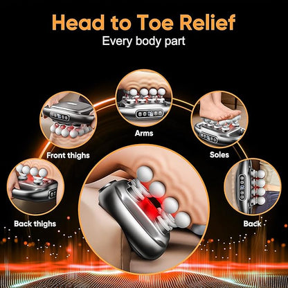 16 Head Massage Gun Deep Tissue - 2026 Upgrade 16-Drive Back Muscle Massager with 3 Modes & 30 Intensities, Portable Quiet Percussion Massager for Legs, Waist, Back, Neck, Buttocks Muscles Pain Relief