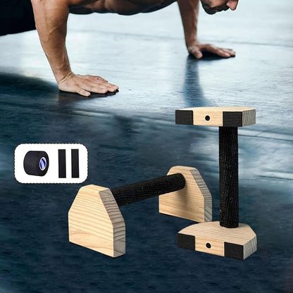 2Pcs Push up Bar Home Workout Equipment Parallettes Bar for Adults Wood Push up Stands for Gymnastics Exercise Aerobics