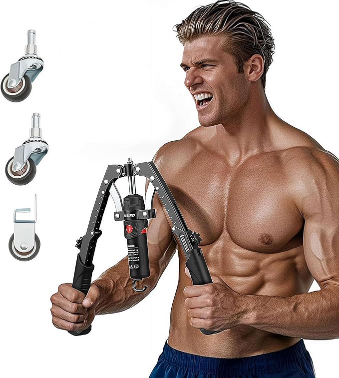 Core Flex Twister Pro Chest Press Machine 3-in-1 Hydraulic Ab Wheel Arm Exerciser with Adjustable Resistance 22–440 Lbs for Full-Body Strength Training