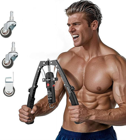 Core Flex Twister Pro Chest Press Machine 3-in-1 Hydraulic Ab Wheel Arm Exerciser with Adjustable Resistance 22–440 Lbs for Full-Body Strength Training