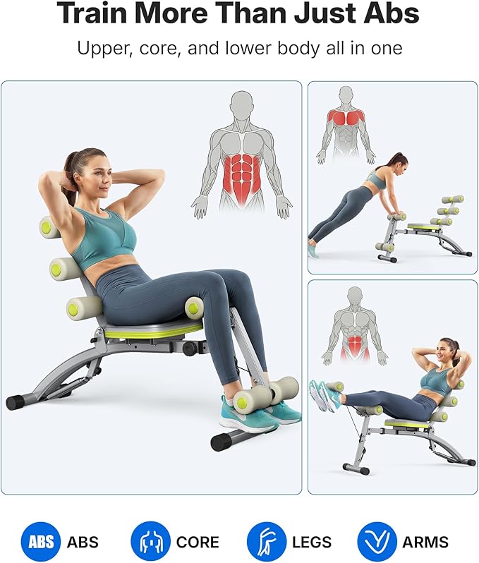 MERACH Ab Machine, Multi-Functional Adjustable Ab Trainer, Ab Workout Bench for Home Gym, Sit Up Machine for Abdominal, Exercise Chair for Full Body Workout
