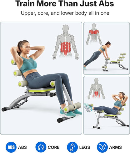 MERACH Ab Machine, Multi-Functional Adjustable Ab Trainer, Ab Workout Bench for Home Gym, Sit Up Machine for Abdominal, Exercise Chair for Full Body Workout