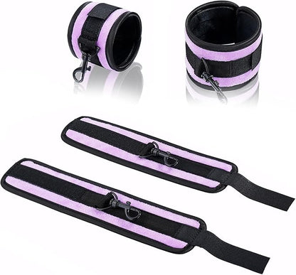 Heavy Duty Stainless Steel Expandable Spreader Bar with 4pcs PU Black--Pink Skull Pattern Detachable Adjustable Straps,Workout Bar for Home Indoor Gym Training Kit