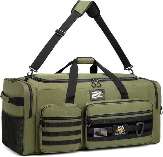 135L Large Duffle Bag, Heavy Duty Duffle Bag for Travel, Extra Large Sports Gym Equipment Bag for Soccer Baseball Basketball Hockey Football, Green