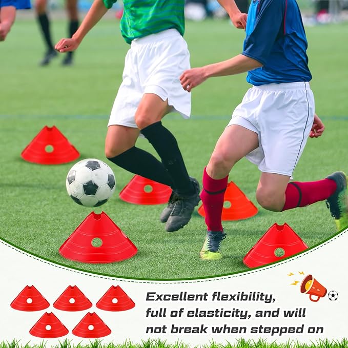 ShinyRelief Jumbo Disc Cones Jumbo Soccer Cones with Mesh Bag Giant Large Agility for Soccer Training Adult Sports