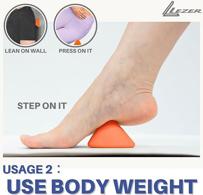 LEZER Large Trigger Massage Point, Manual Massage Ball, Hip Hook, Muscle Knot Release Tool, Deep Tissue Relief, Hip Flexor Iliacus Back Psoas Hand Foot Myofascial Physical Therapy, 3.5 inｘ3 in, Orange
