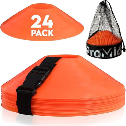 Disc Soccer Cones for Training Kids - 200,100,50 Small Plastic Cones for Sports Training - Flexible Conos for Soccer Practice Equipment, Basketball & Football Drills Equipment