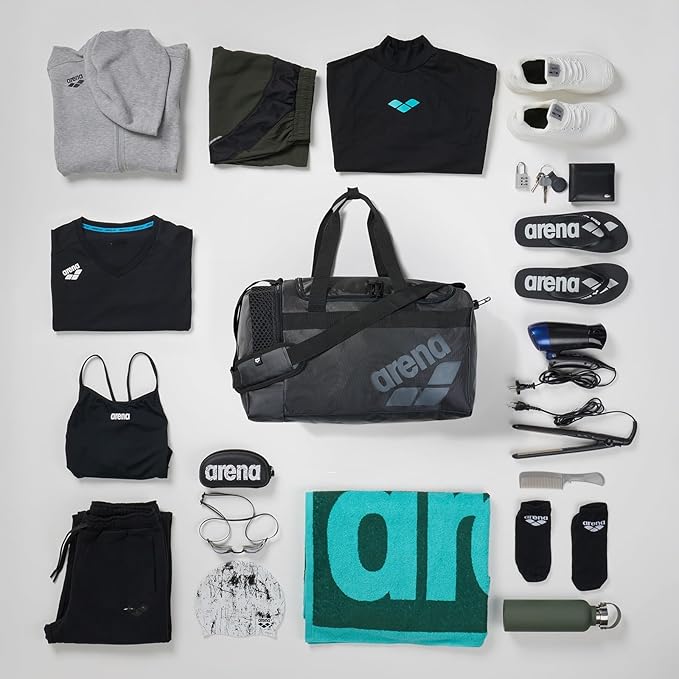 ARENA Unisex Arena All Set Duffle Bag Cabin Size Compact Team Luggage Travel Tote 40 Liters