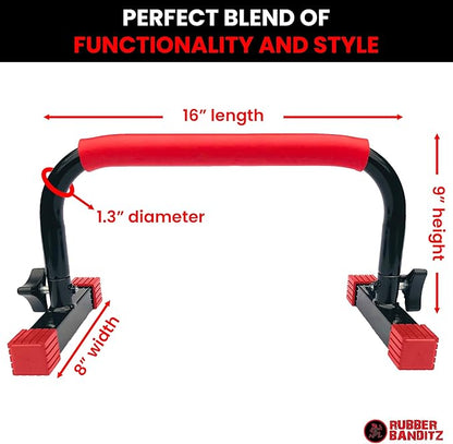 Rubberbanditz Parallette, Parallel Bars & Dip Station | At Home Gym Workout Equipment, L-Sit Bars & Calisthenics Equipment for Home. Perfect for Push Ups, Dips, Handstands & Gymnastics.