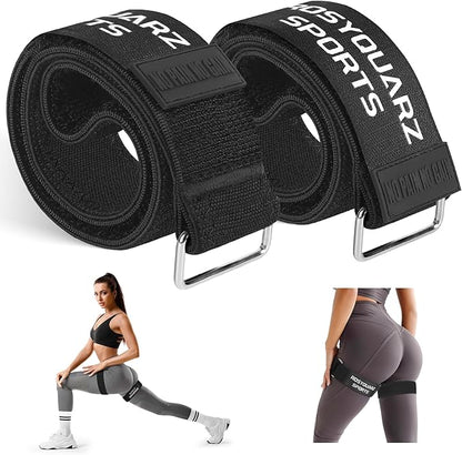 Booty Bands for Working Out, Blood Flow Restriction Bands for Women/Men, Adjustable Velcro Occlusion Resistance Bands BFR Training Bands for Glutes & Hip Building 2 Pack