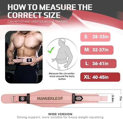 Weight Lifting Belt, Lifting Belts for Women Men,MANUEKLEAR Weightlifting Belt Quick Locking Back Support for Bodybuilding, Fitness, Powerlifting, Cross Training, Squats, Workout, Exercise