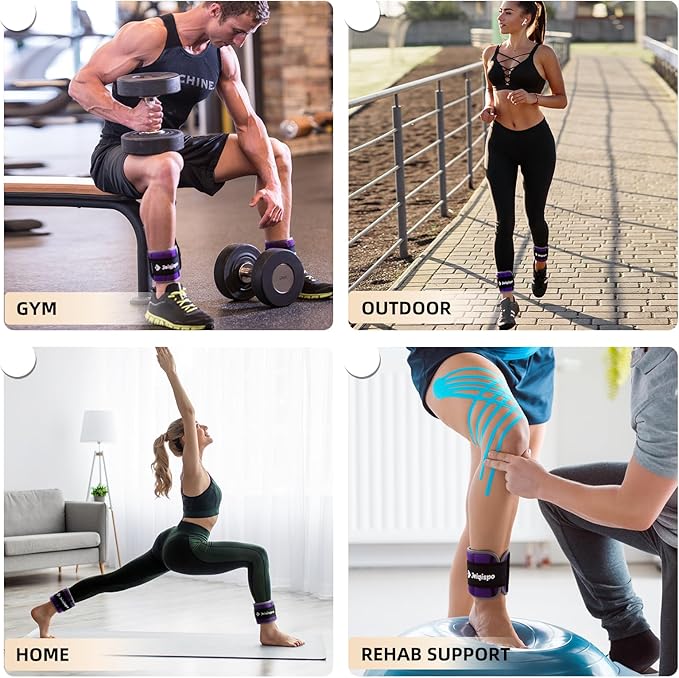 Adjustable Ankle Weights 1 Pair 2/4/6/8/10 LBS Wrist Leg Arm Weights for Women Men Kids,Strength Training with Removable Weight for Fitness Gym Workout Running Walking
