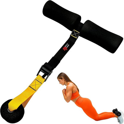 Nordic Curl Strap for Hamstring Training & Injury Prevention – Adjustable Door Anchor with Foam Ankle Padding – Portable Home Gym Leg Trainer for Squats, Sit-Ups & Core – 400 lbs