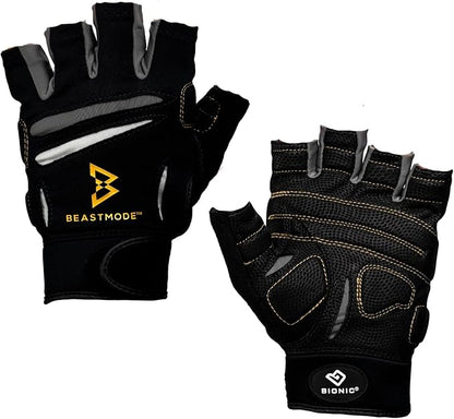 Bionic Women's Beastmode Half Finger Gym Workout Gloves