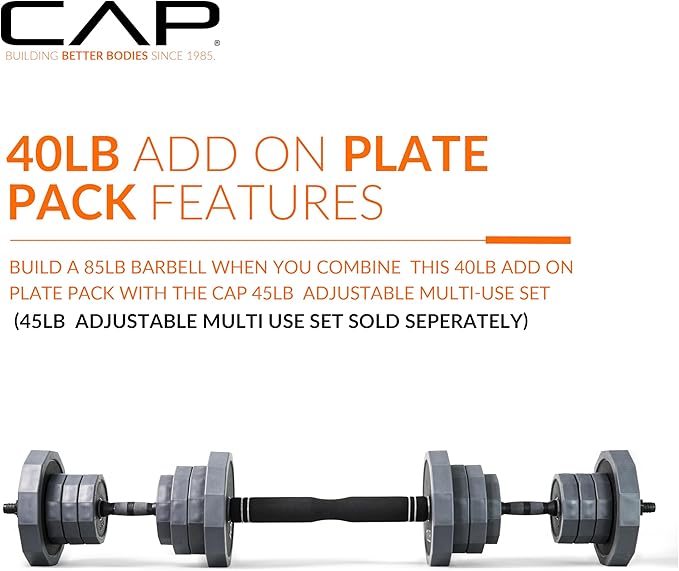 CAP Barbell Multi-Use Adjustable Weight Set - Versatile Dumbbell, Barbell & Kettlebell for Full-Body Workouts | 45lb and 66lb options