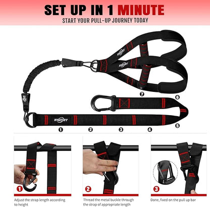 Pull Up Bands, Heavy Duty Resistance Bands with Handle, Workout Bands for Pull Up Bar, Pullup Assist Band Set for Exercise, Full Body Workout, Home Gym for Enhanced Strength, Muscle Training
