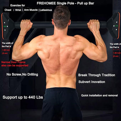 Pull Up Bar for Doorway,Chin Up Bar for Body Workout,Narrow Pads,Home Gym Exercise Fitness with Level Meter and Adjustable Width