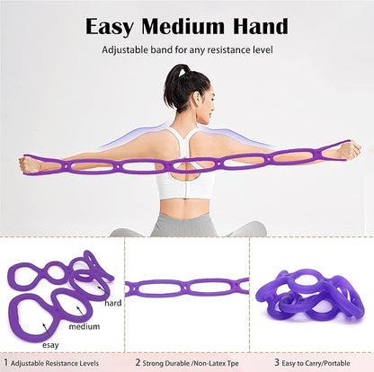 7 Ring Adjustable Loop Resistance Bands for Working Out Walk at Home，Workout Bands Exercise Stretch Band for Women&Men Fitness, Yoga, Pilates-Non-Slip, Durable Rubber, Home/Gym Use