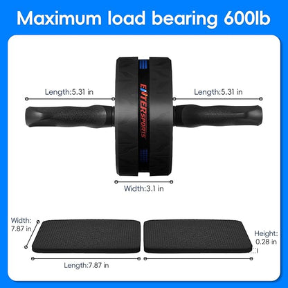 Ab Roller Wheel for Abs Workout - Abdominal Exercise Equipment with 2 Knee Pads for Home Gym, Core Strength Training, Fitness Equipment for Men & Women