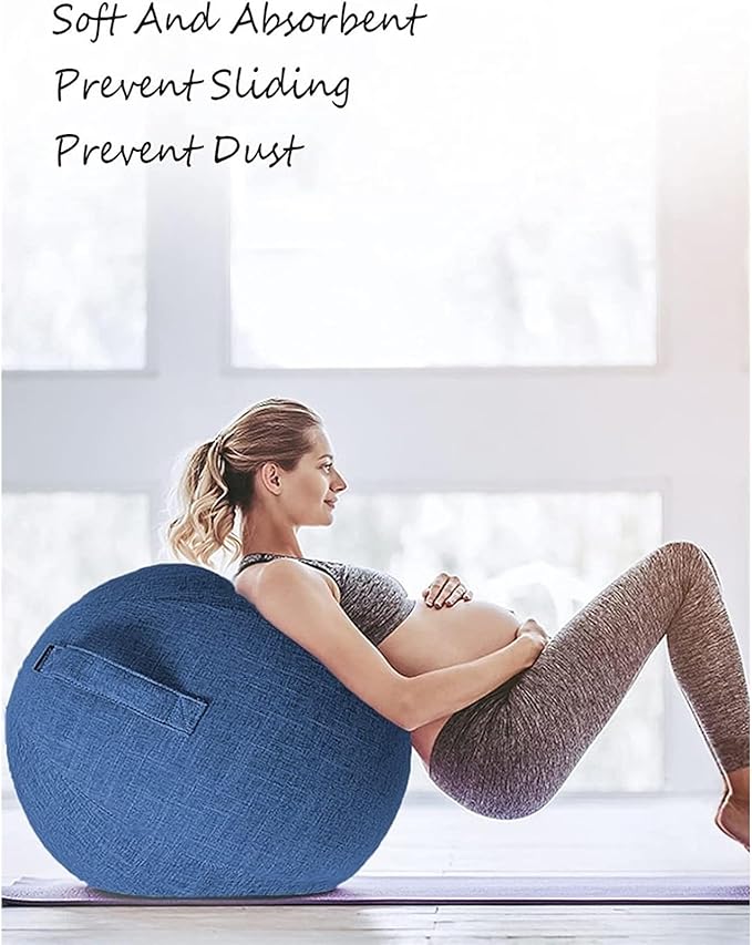 Yoga Ball Chair Cover - Pregnancy Birthing Ball Cover 55/65/75cm Stability Ball Chair for Ergonomic Seating Home, Office, Pilates, Yoga, Fitness