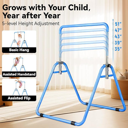 Kids Gymnastics Bar Gymnastic Equipment for Home Adjustable Height Gymnastic Training Bar Gymnastic Stuff for 3-7 Years Old Girls