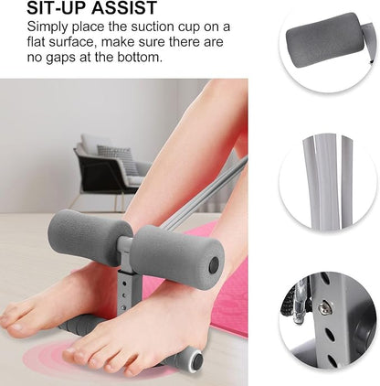 BESPORTBLE Adjustable Sit-up Assistive Device with Suction Cups Portable Floor Bar for Abdominal Workout Crunches and Core Training at Home