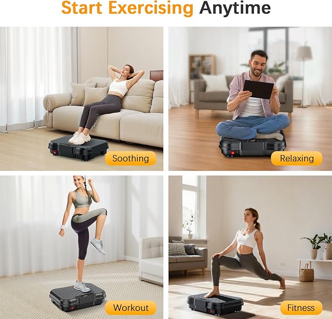Vibration Plate Exercise Machine,Vibrating Platform for Lymphatic Drainage with 250 Speeds,450 lbs Weight Capacity,Vibrated Plates for Weight Loss,Full Body Workout Equipment for Fitness at Home
