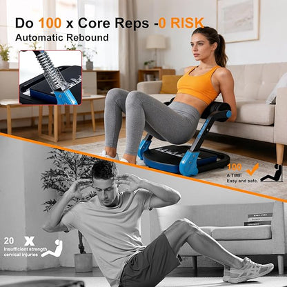 Ab Machine, Sit Up Exercise Equipment With 3 Adjustable Resistance, Fitness Equipment For All Ages, Ab Trainer, Foldable Ab Crunch Machine for Home Gym