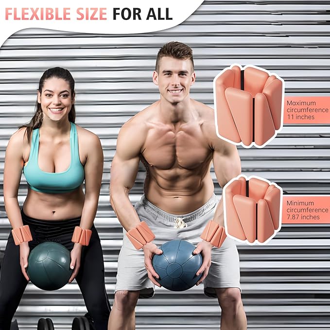 T98 Wrist & Ankle Weights for Women Men, Wearable Wrist Weights Set of 2(1Lbs Each), Adjustable Arm Leg Bracelet Weights for Strength Training, Aerobics, Barre, Suit for Home Outdoor Workout