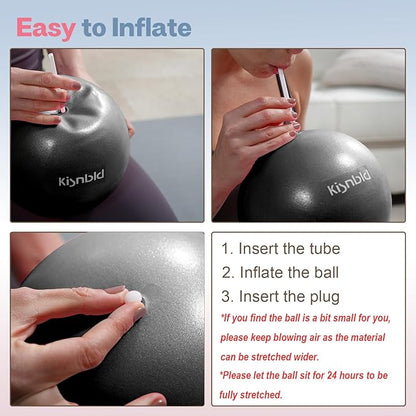 Small Exercise Ball, 9 Inch Mini Pilates Ball, Anti Burst and Slip Resistant Mini Yoga Ball for Stability, Fitness, Physical Therapy, Stretching & Core Strength Workout at Home Gym & Office