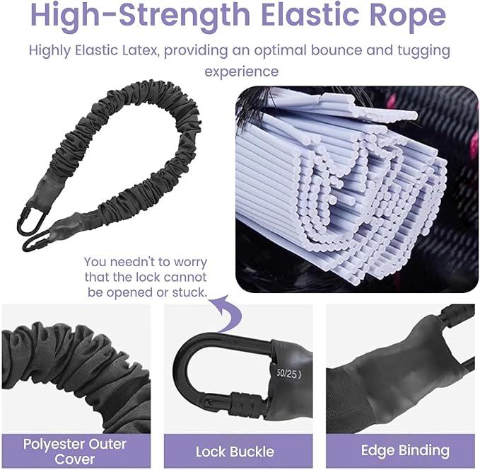 JYHHCYS Bungee Fitness Equipment Set Plus Size, Heavy Duty Aerial Yoga Resistance Rope for Home Gym Training & Fitness, Indoor Bungee Jumping Harness(Rope XL - 176 lbs/80kg)