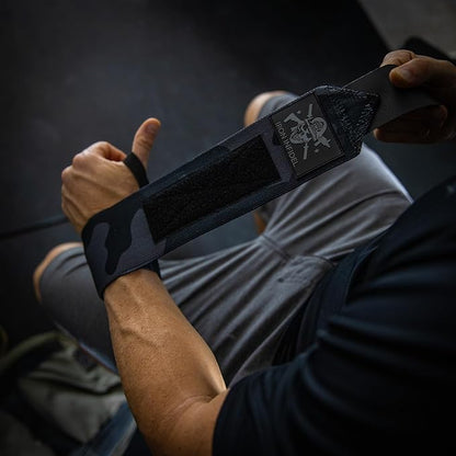 Iron Infidel Wrist Wraps for Weightlifting - 18" Heavy Duty Support for Working Out, Gym Accessories for Men - Use for Lifting, Crossfit, Fitness, Exercise, Bench Press, Powerlifting