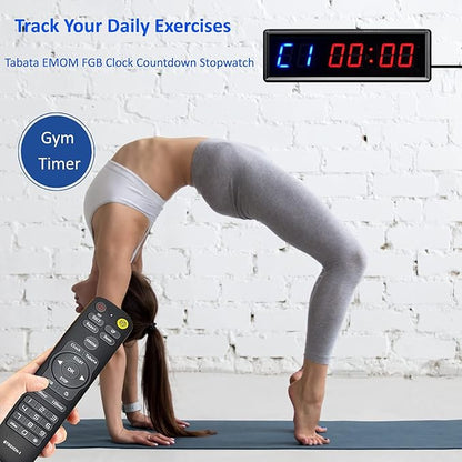 LED Interval Timer Count Down/Up Clock Stopwatch with Remote for Home Gym Fitness