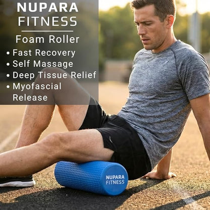 Foam Roller for Back, Legs, and Deep Tissue Muscles. Muscle Roller for Running, Cycling, Sports, Exercise, Recovery, Physical Therapy, Yoga, and Pilates. (Black, 12 inch - Medium)