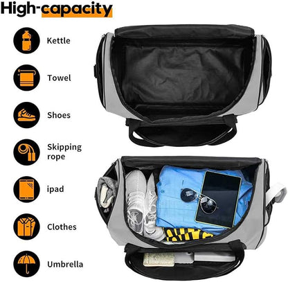 Heavy Duty Duffle Bag for Men, 55L Large Durable Gym Duffel Bag for Workout, Sports, Travel Gear - Gray