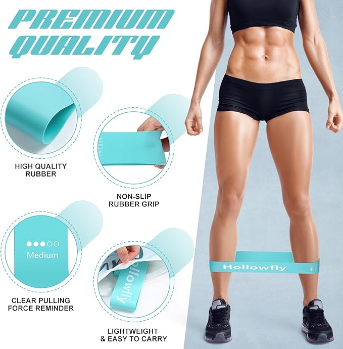 30 Pcs Latex Resistance Loop Exercise Bands for Booty Workout Stretch Exercise Band Non Slip for Legs Squat Resistance Loop Women Men Starter Butt Hip Thigh Fitness