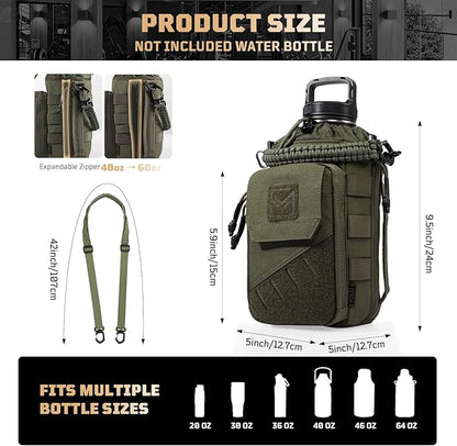 Magnetic Gym Bag for Men,Magnetic Gym Water Bottle Bag with Phone Pockets&40 64oz Multiple Size, Water Bottle Holder with Adjustable Shoulder, Ideal for Fitness,Sports,Travel
