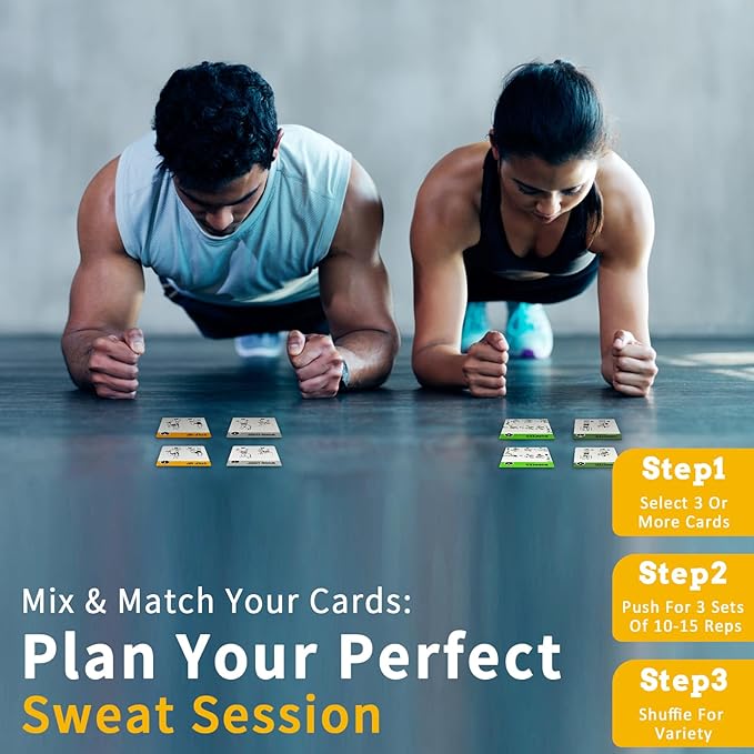 Half Balance Ball Workout Cards, 62 Exercises Cards Deck Large Size 5" x 3.5" Fitness Cards for Women & Men, Beginner Fitness Guide to Training Exercises at Home or Gym