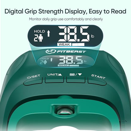FitBeast Grip Strength Tester Set with Hand Strengthening Tools – Track Progress, Build Strength & Support Hand Recovery (3-in-1 Kit)