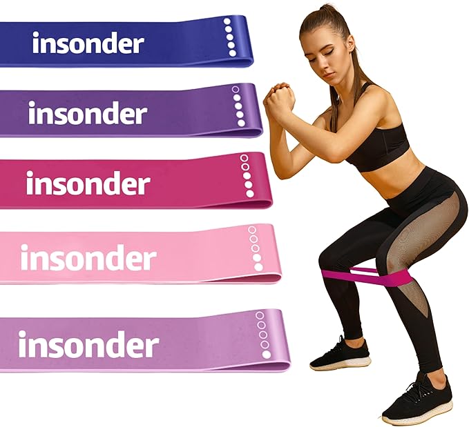 Insonder Resistance Band Set - 5 Exercise Bands for Workout & Fitness