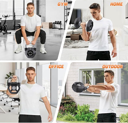 2-in-1 Adjustable Kettlebell, 15-45LB Kettlebells Weight Set for Strength Training, 5.9-30.9LB Adjustable Weights Dumbbell for Home Gym Full Body Workout