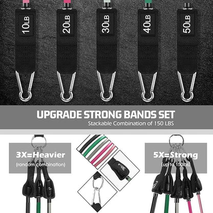 VEICK Resistance Bands, Exercise Bands, Workout Bands, Resistance Bands for Working Out with Handles for Men and Women, Exercising Bands for Fitness Weights Work Out at Home
